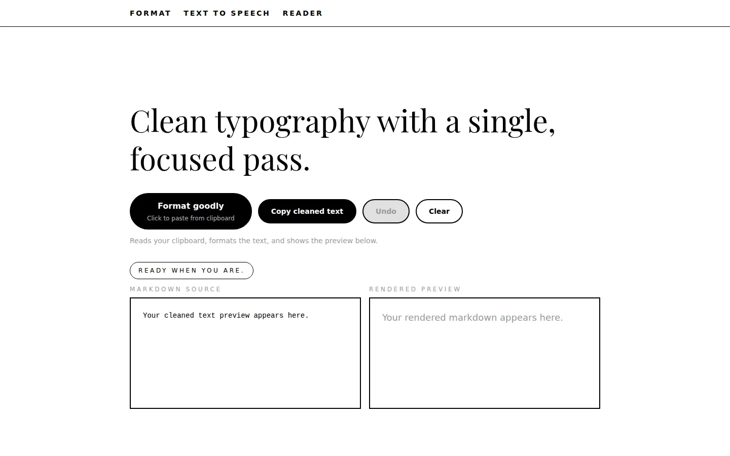 Format Goodly project preview